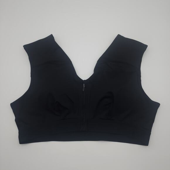 Tommie Copper Zip Up Shoulder Support Bra in Black Size 3X - Picture 1 of 8